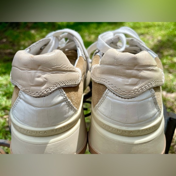 Veronica Beard Sneakers Suede Colorblock Women’s US 7.5 Designer Leather - Picture 9 of 16